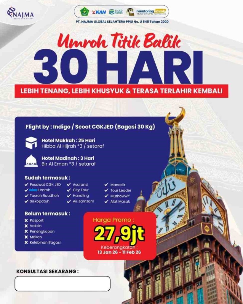 Travel Umroh 30 hari
